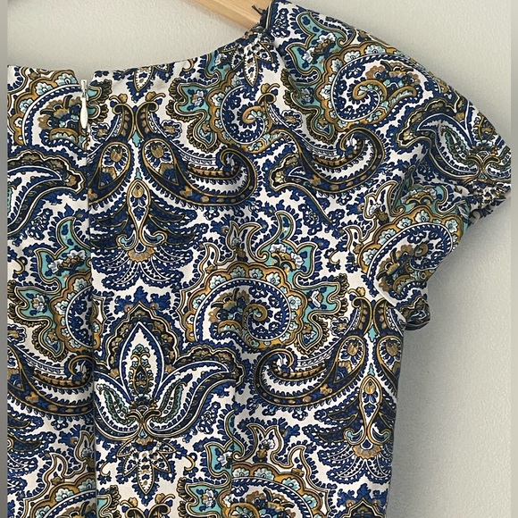 J. Crew Silk Dolores Dress Peacock Paisley - Picture 6 of 12